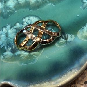 Classy Accessory To Wear On An Omega Type Necklace Silver and Gold Toned